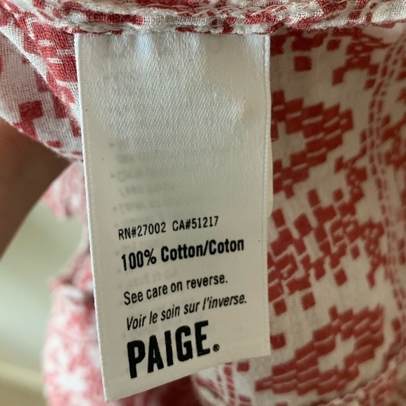Paige Bonnie Top in Sadie Print Red White Small - Picture 5 of 5